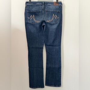Maurices Dark Blue Straight-Leg Jeans with Embroidered Back Pockets